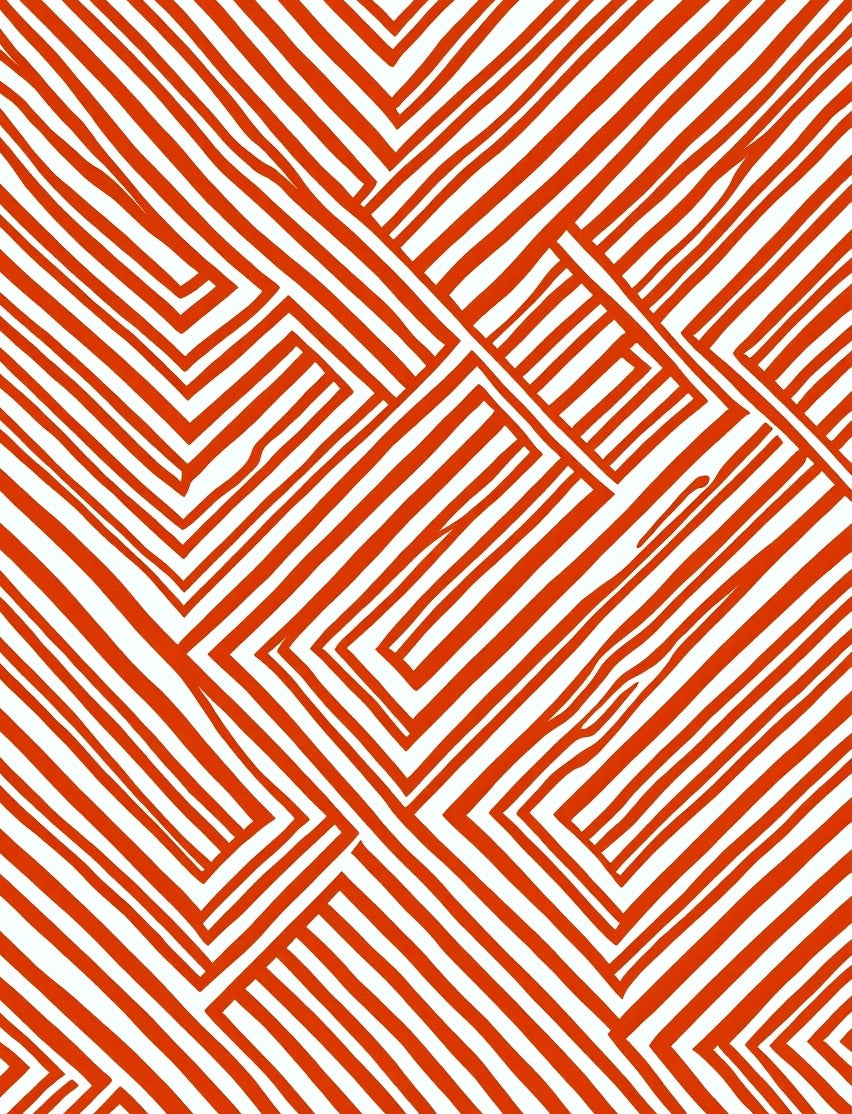 Bold Geometric Orange Stripe Design Rug