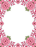 Pink Floral Vine Border Design Rug