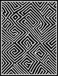 Black White Geometric Maze Pattern Rug