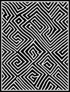 Black White Geometric Maze Pattern Rug