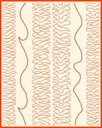 Terra Cotta Organic Wave Stripe Rug