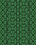 Bold Green Black Symmetry Pattern Rug