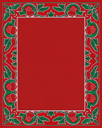 Victorian Floral Red and Green Border Rug