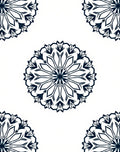 Navy Blue Floral Mandala Elements Rug