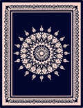 Circular Mandala With Intricate Border Design Rug