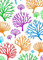 Vibrant Coral Branch Pattern Rug
