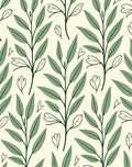 Green Foliage Botanical Pattern Design Rug