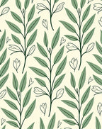 Green Foliage Botanical Pattern Design Rug