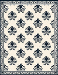Classic Dark Damask Floral Design Rug