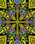 Bold Neon Psychedelic Pattern Rug