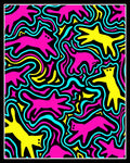 Abstract Whimsical Feline Shapes Pattern Rug