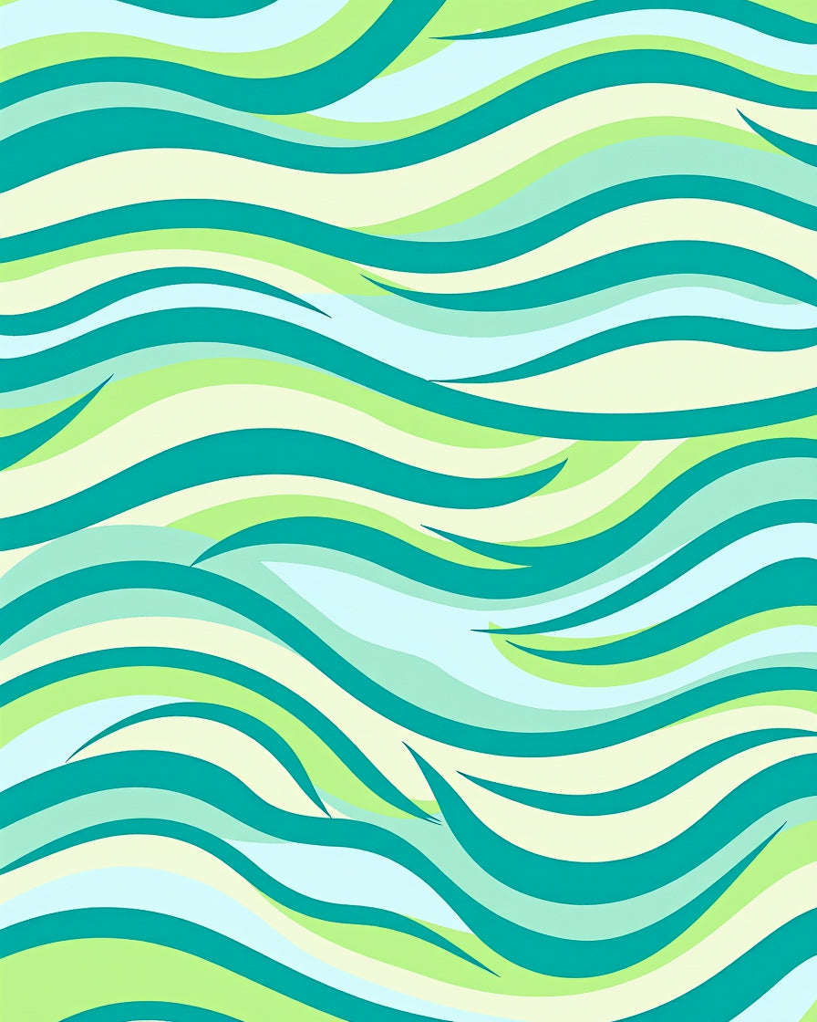 Cool Tone Abstract Waves Rug
