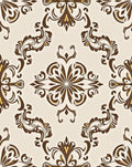 Traditional Brown Floral Medallion Pattern Rug