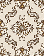 Traditional Brown Floral Medallion Pattern Rug