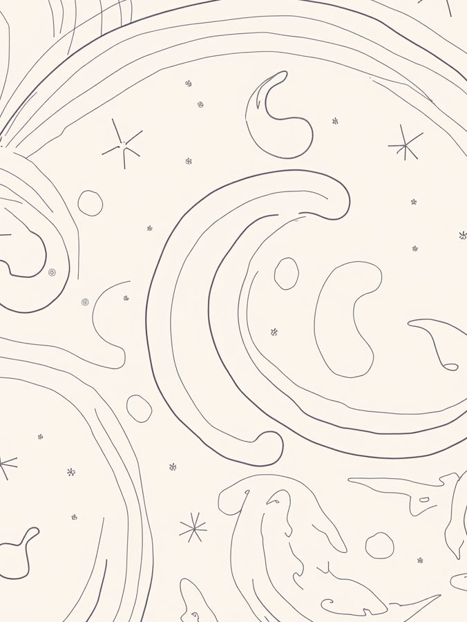Abstract Swirls And Star Pattern Rug
