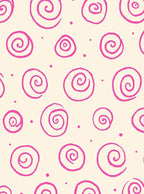 Playful Pink Swirl Dots Rug