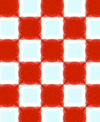 Checked Red And White Pattern Rug