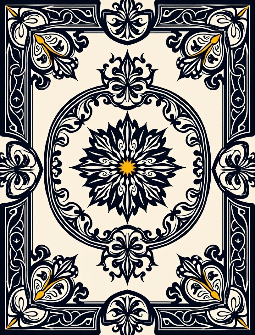Ornate Floral and Scrollwork Rug