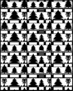 Monochromatic Christmas Tree Ribbon Pattern Rug