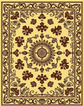 Ornate Floral Scrollwork Detailed Rug