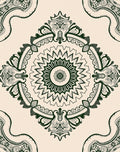 Delicate Teal Floral Medallion Mandala Rug