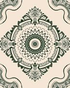 Delicate Teal Floral Medallion Mandala Rug