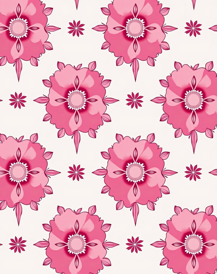 Pink Floral Radiance Pattern Rug