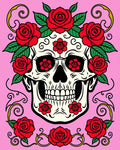 Skull Rose Floral Design Rug