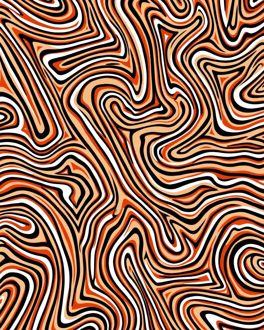 Abstract Wavy Striped Pattern Rug