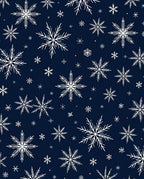 White Snowflake Pattern On Navy Background Rug
