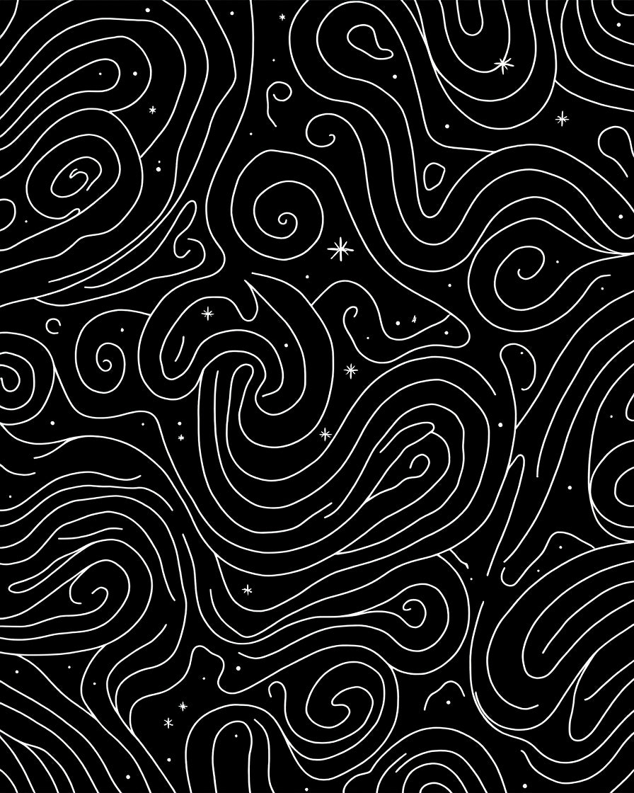 Abstract Swirl Black White Pattern Rug