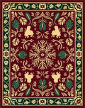 Regal Floral Animal Medallion Pattern Rug