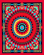 Vibrant Mandala Geometric Floral Design Rug