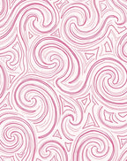 Abstract Pink Swirls Geometric Pattern Rug