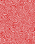 Crimson White Swirl Motion Rug
