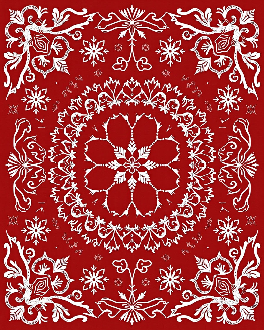 Intricate Snowflake Mandala Pattern Rug