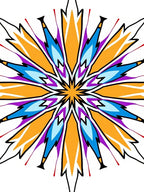 Vibrant Starburst Geometric Abstract Pattern Rug