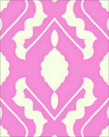 Pink Cream Geometric Symmetry Design Rug