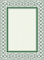 Classic Green Geometric Floral Border Rug
