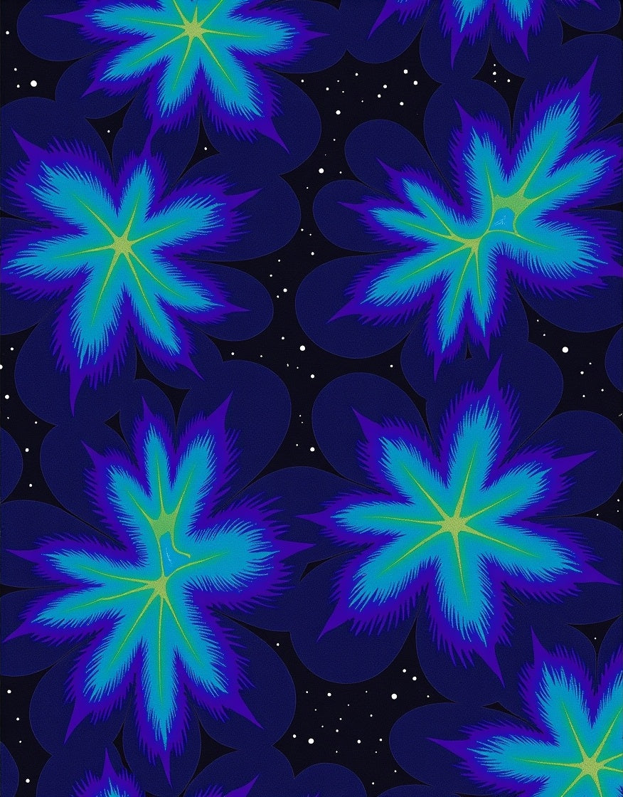 Bold Floral Stencil With Speckled Background Rug