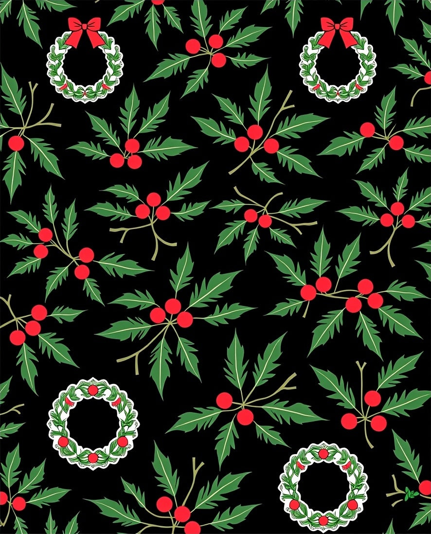 Classic Holly Berry Wreath Arrangement Rug