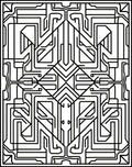 Art Deco Circuitry Black White Design Rug