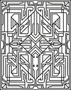 Art Deco Circuitry Black White Design Rug