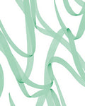 Flowing Green Ribbon Pattern Rug