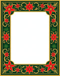 Classic Red Floral Festivity Border Design Rug