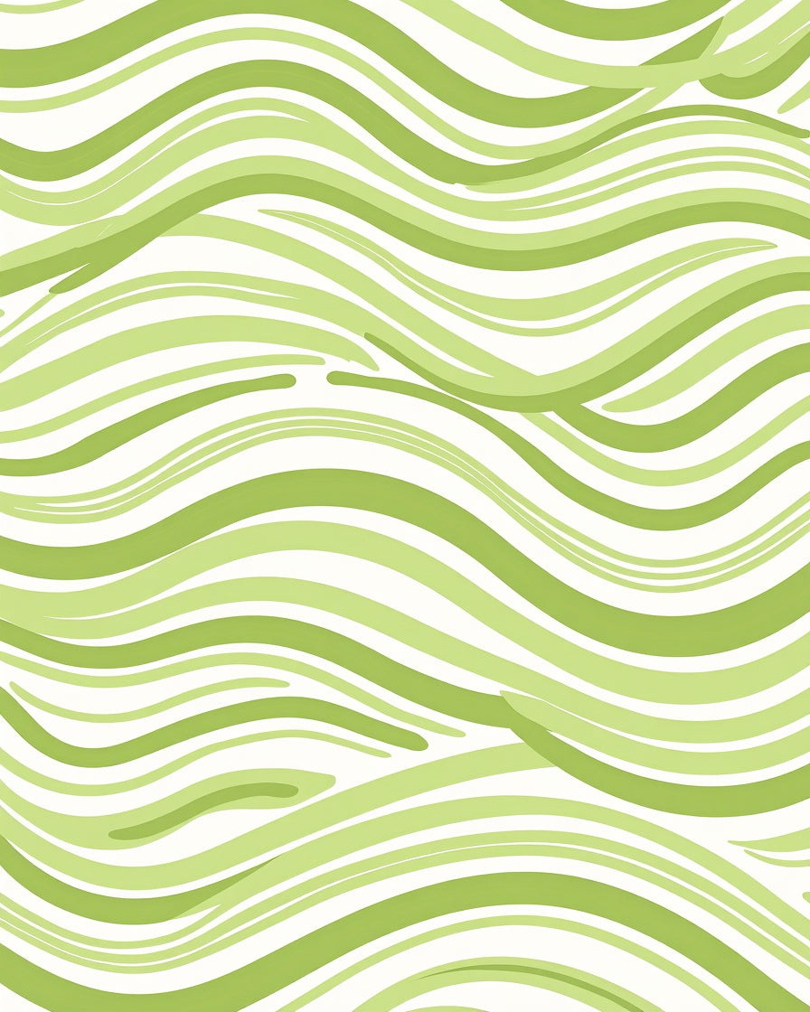 Fresh Green Wavy Stripe Pattern Rug