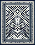 Bold Geometric Inlay Pattern Rug