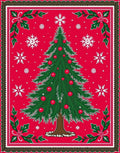 Festive Christmas Tree Snowflake Design Rug