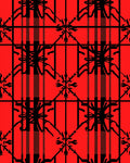 Bold Red Plaid Geometric Star Rug