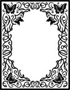 Delicate Botanical Butterfly Scrollwork Rug